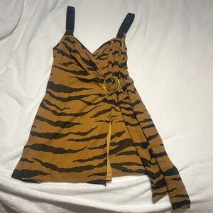 Tiger Print Wrap Dress